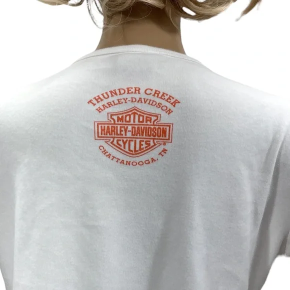 HARLEY-DAVIDSON White Woman’s Short Sleeve Tee Shirt Size XL - Picture 7 of 14
